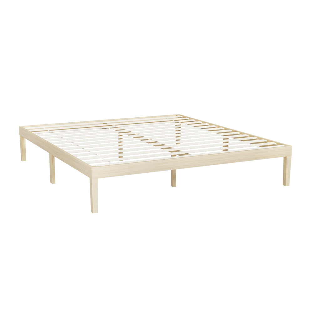 NNEDSZ Bed Frame King Size Wooden Base Mattress Platform Timber Pine BRUNO-0