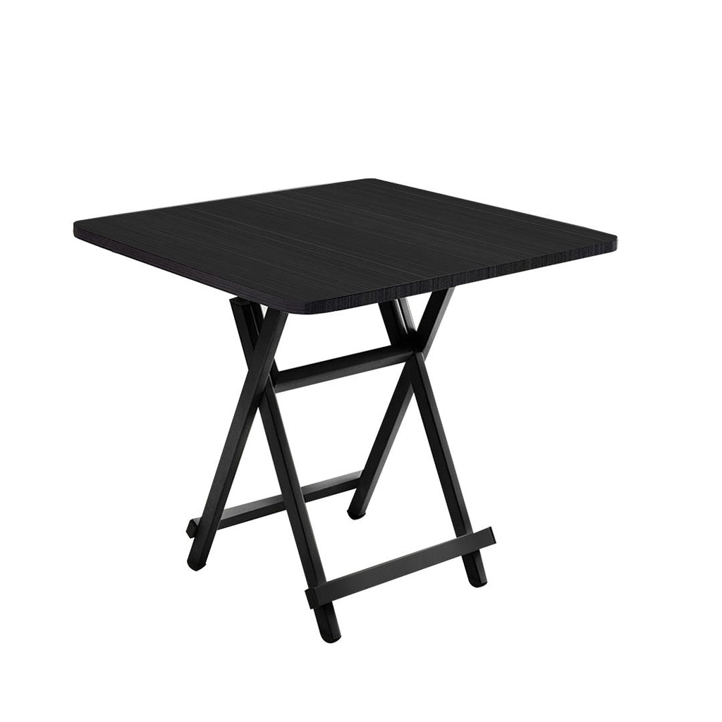 NNEAGS Black Dining Table Portable Square Surface Space Saving Folding Desk Home Decor-0