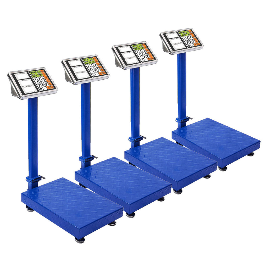 NNEAGS 4X 150kg Electronic Digital Platform Scale Computing Shop Postal Weight Blue-0