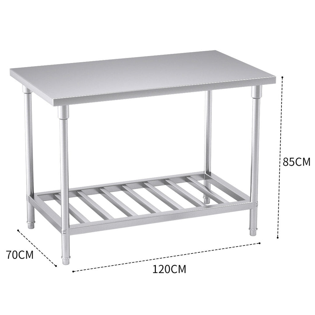 NNEAGS 120*70*85cm Catering Kitchen Stainless Steel Prep Work Bench-2