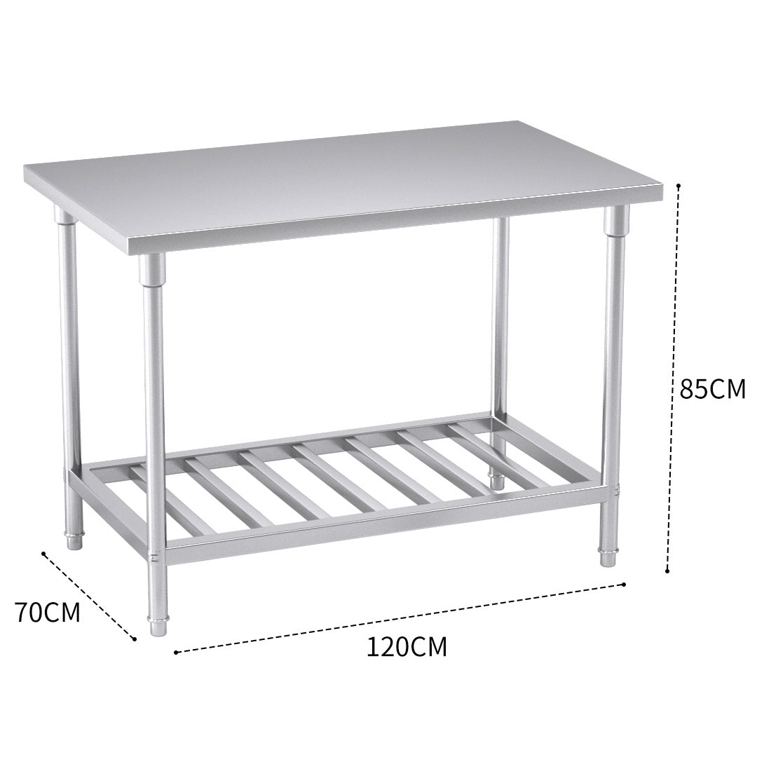 NNEAGS 120*70*85cm Catering Kitchen Stainless Steel Prep Work Bench-2