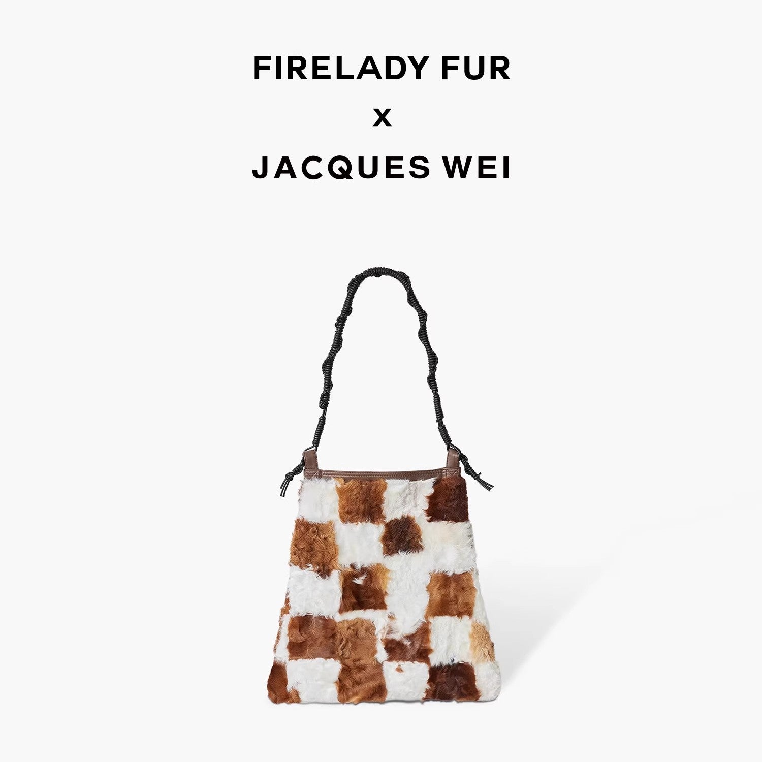 Retro fashionable versatile stitching contrasting checkerboard shoulder bag wool bag-0