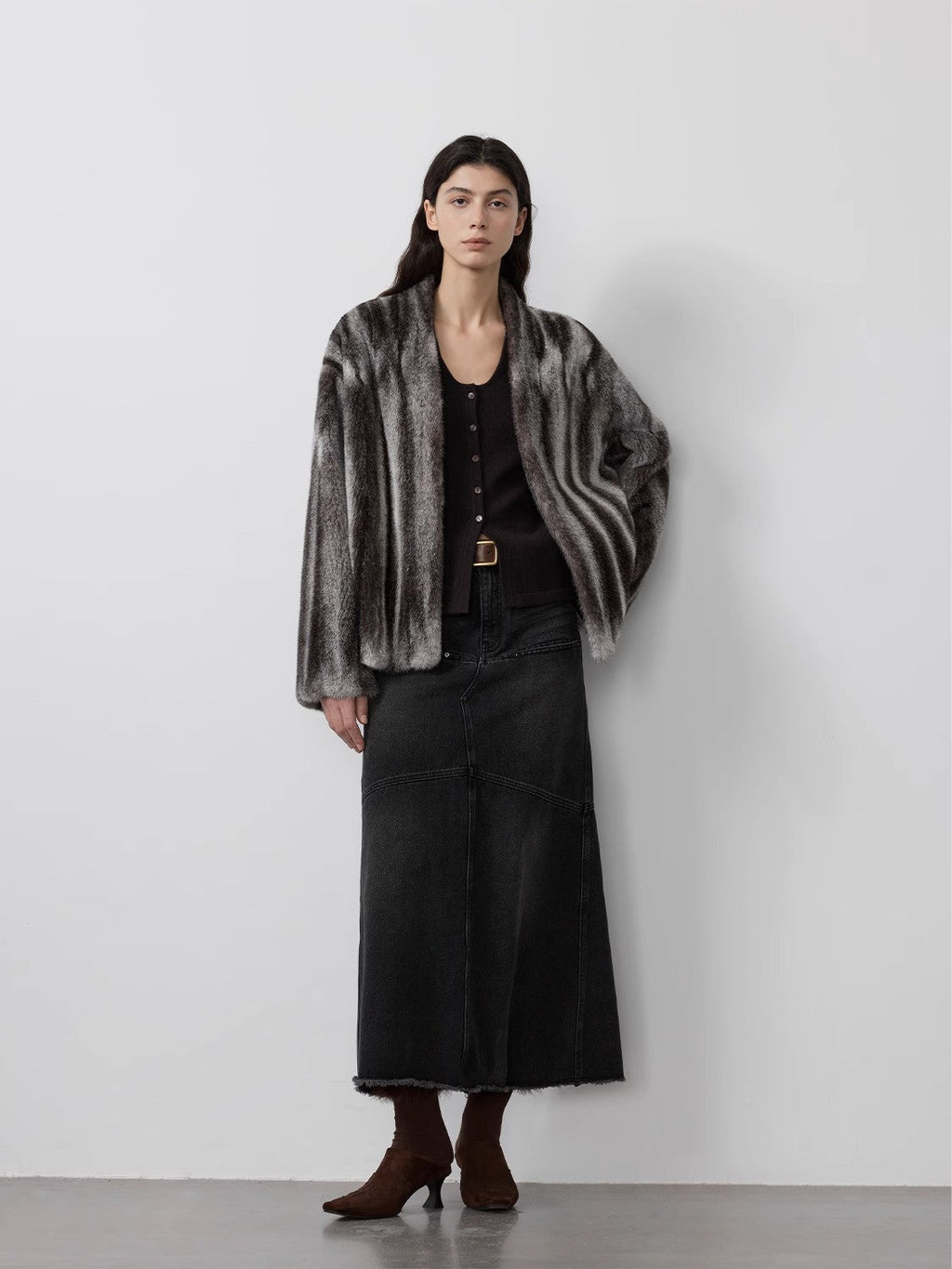 Star Rain Mink Collector's Edition V-Neck Full Draw Mink Coat-1