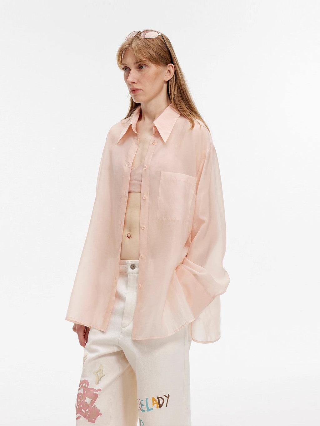 Wave Relaxed Cupro-Amino Sun-Proof Shirt“Hazy Spring”-2