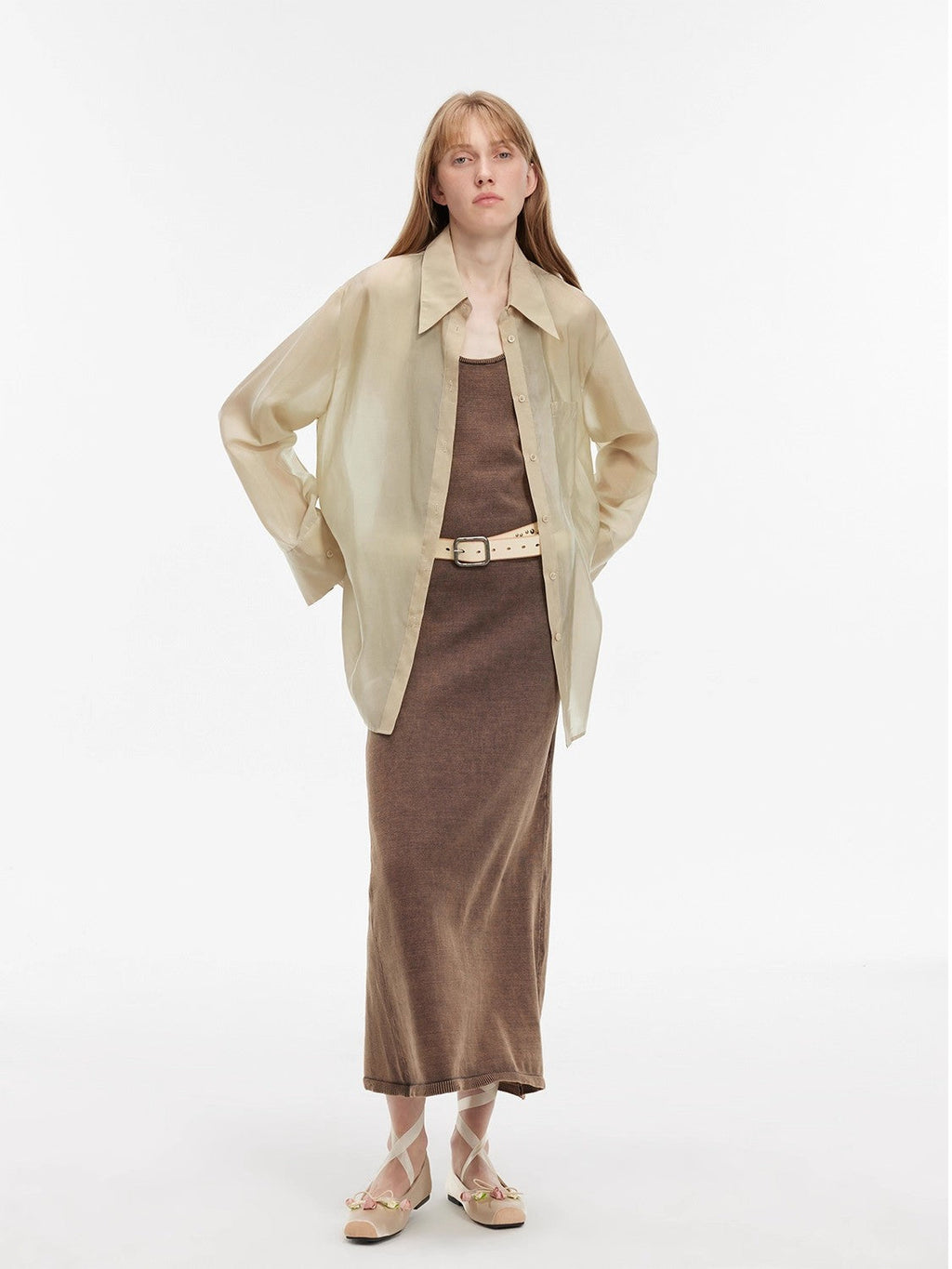 Wave Relaxed Cupro-Amino Sun-Proof Shirt“Hazy Spring”-4