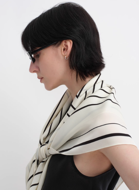 Fireladyfur Women's Stretch Silk Scarf with Original Geometric Print-1