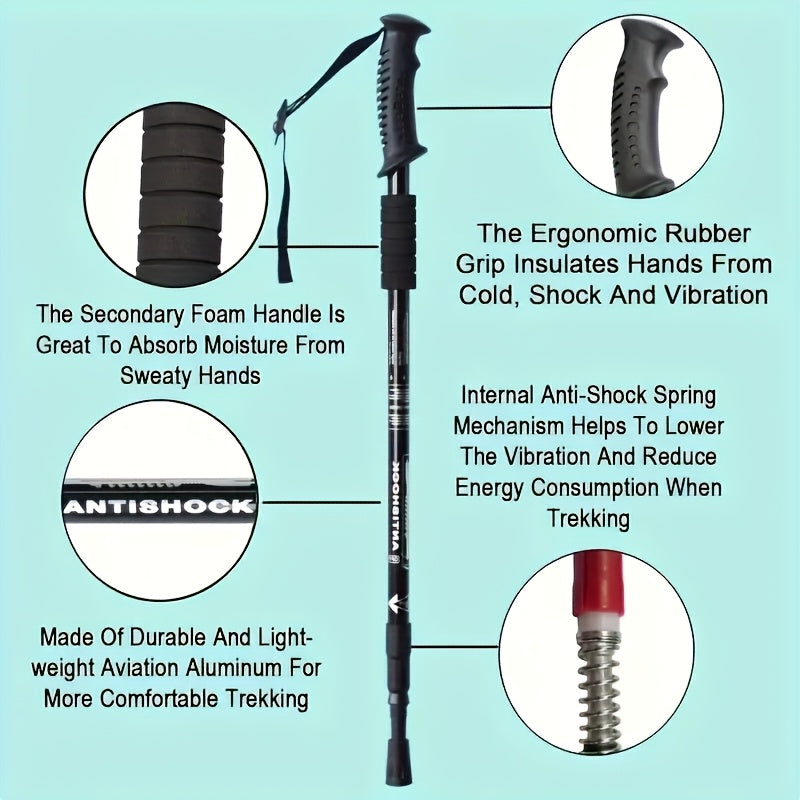 NNETM Adjustable Aluminum Trekking Poles Set for Hiking-3