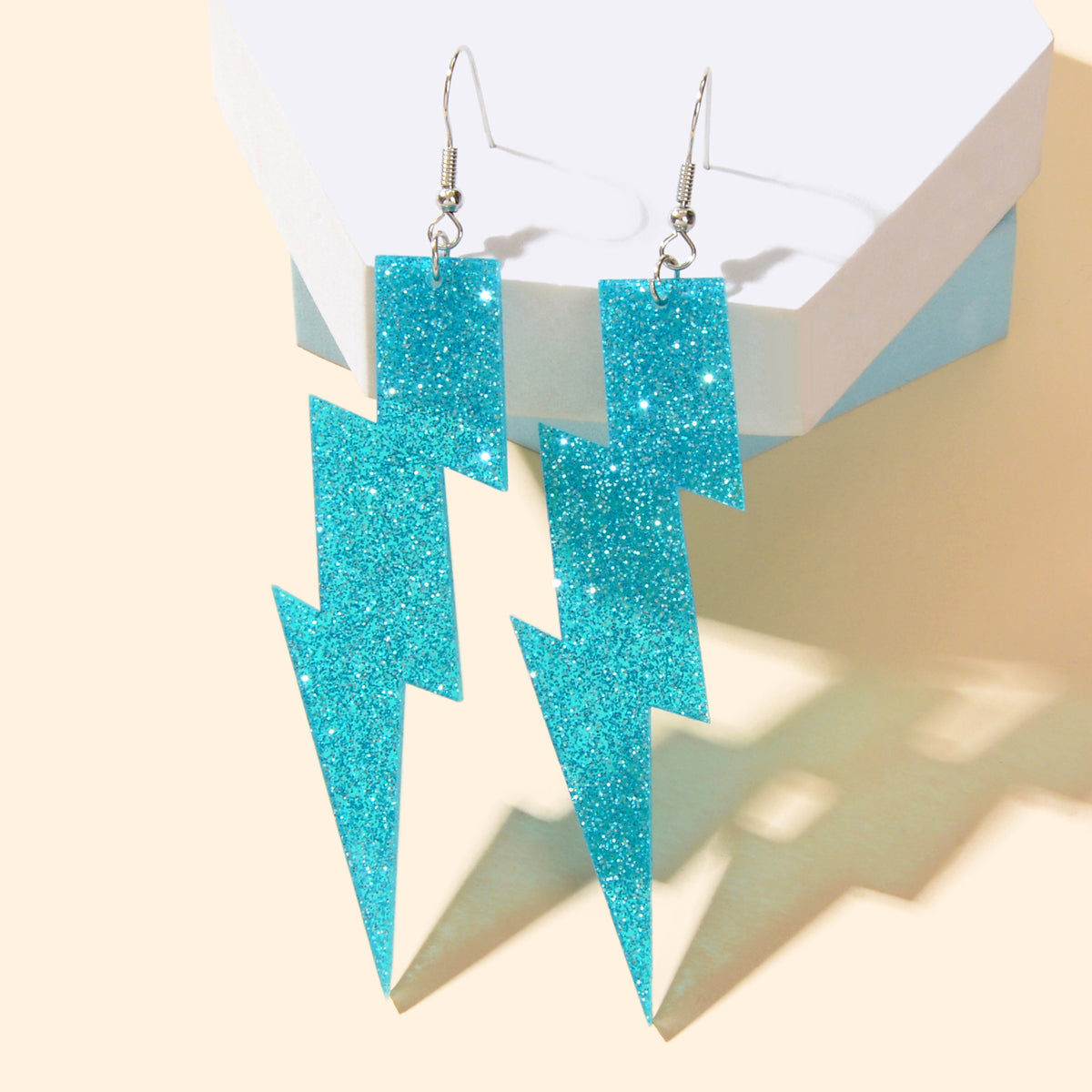 Sparkling Retro Party Acrylic Exaggerated Women Lightning Bolt Dangle Earrings-10