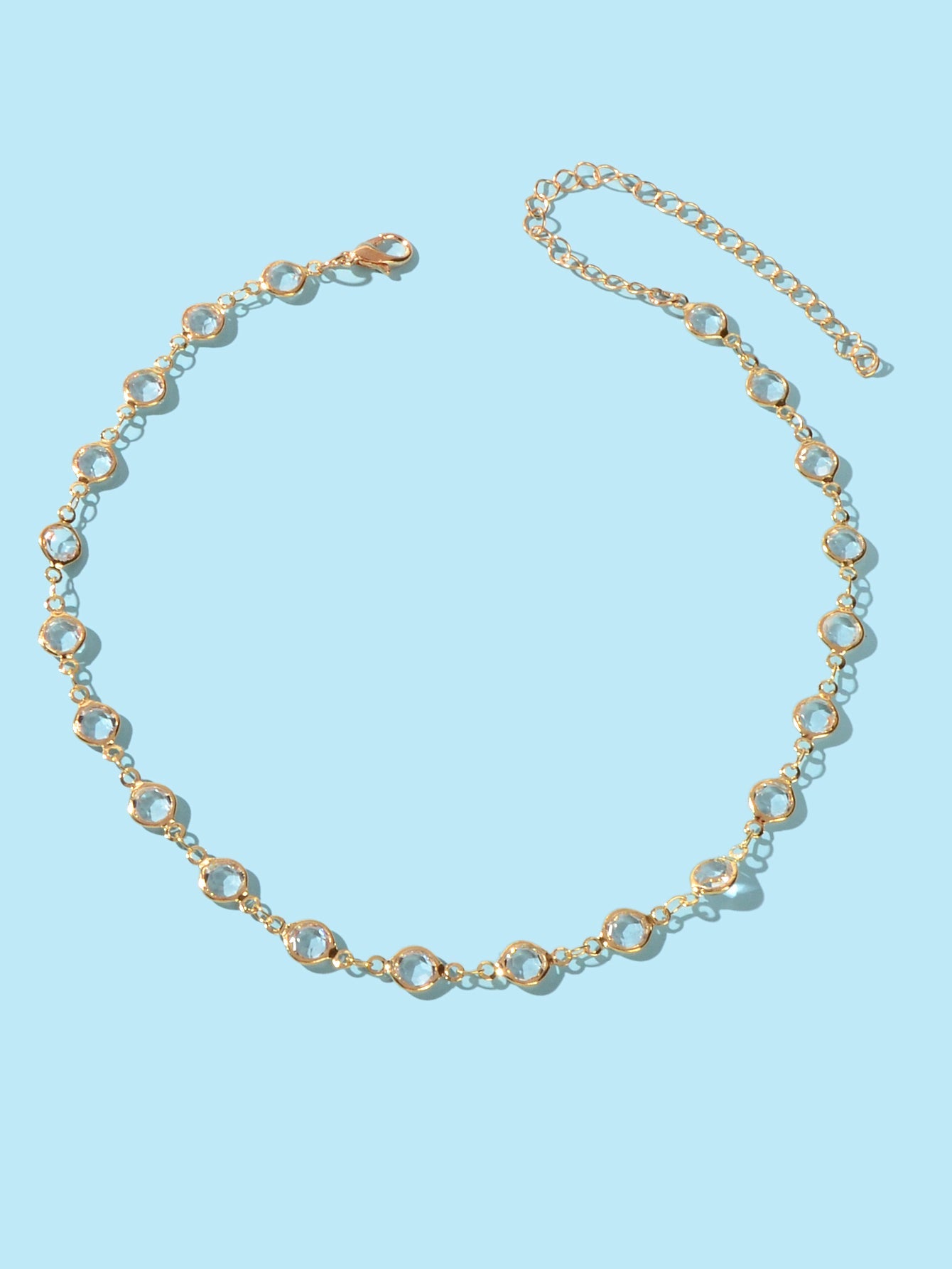 Gold Acrylic Beads Chain Link Choker Short Necklace for Women Designer Jewellery