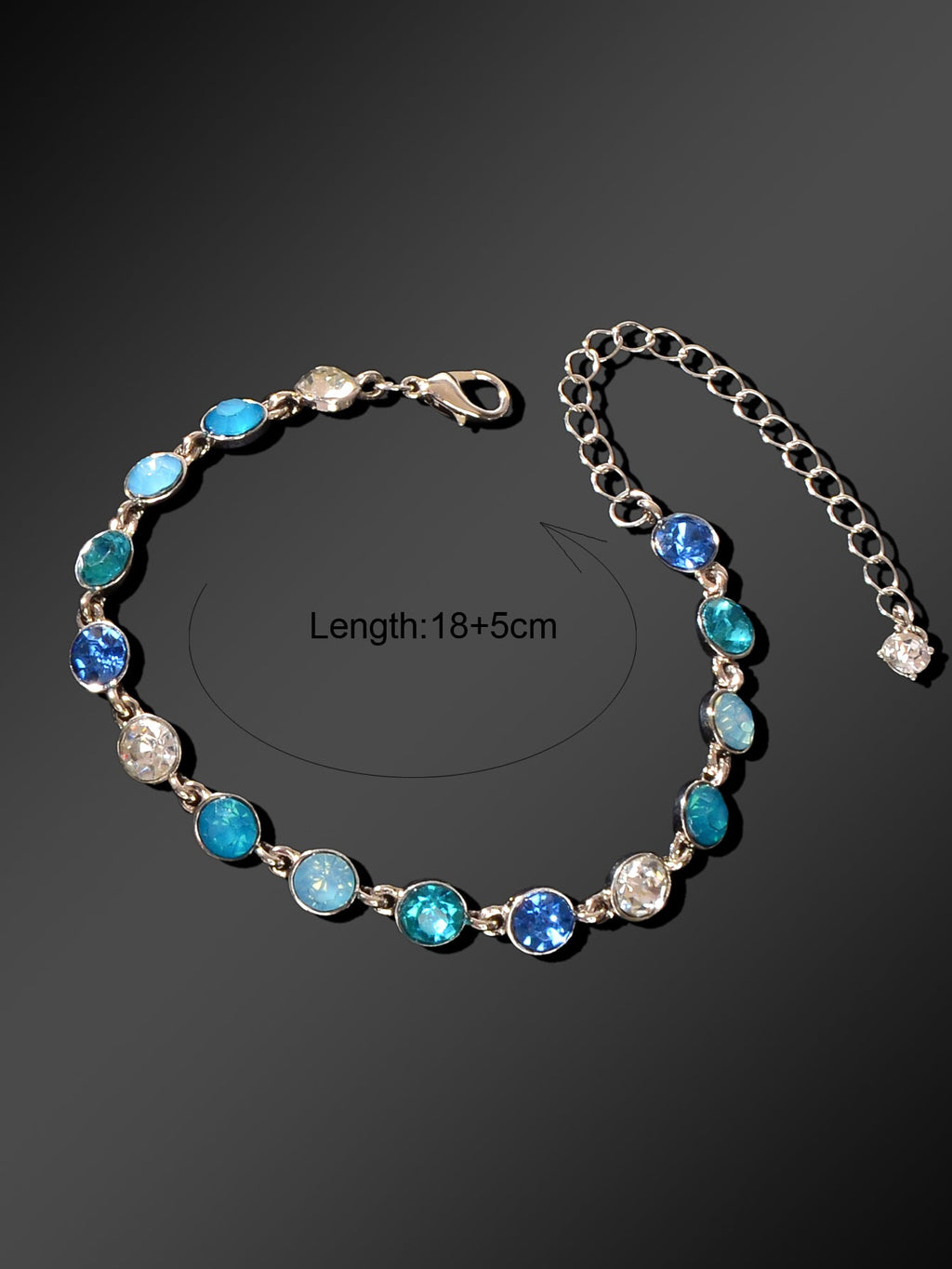 Luxury Blue Transparent Big Cubic Zirconia Bracelet Wedding Engagement Jewellery-2