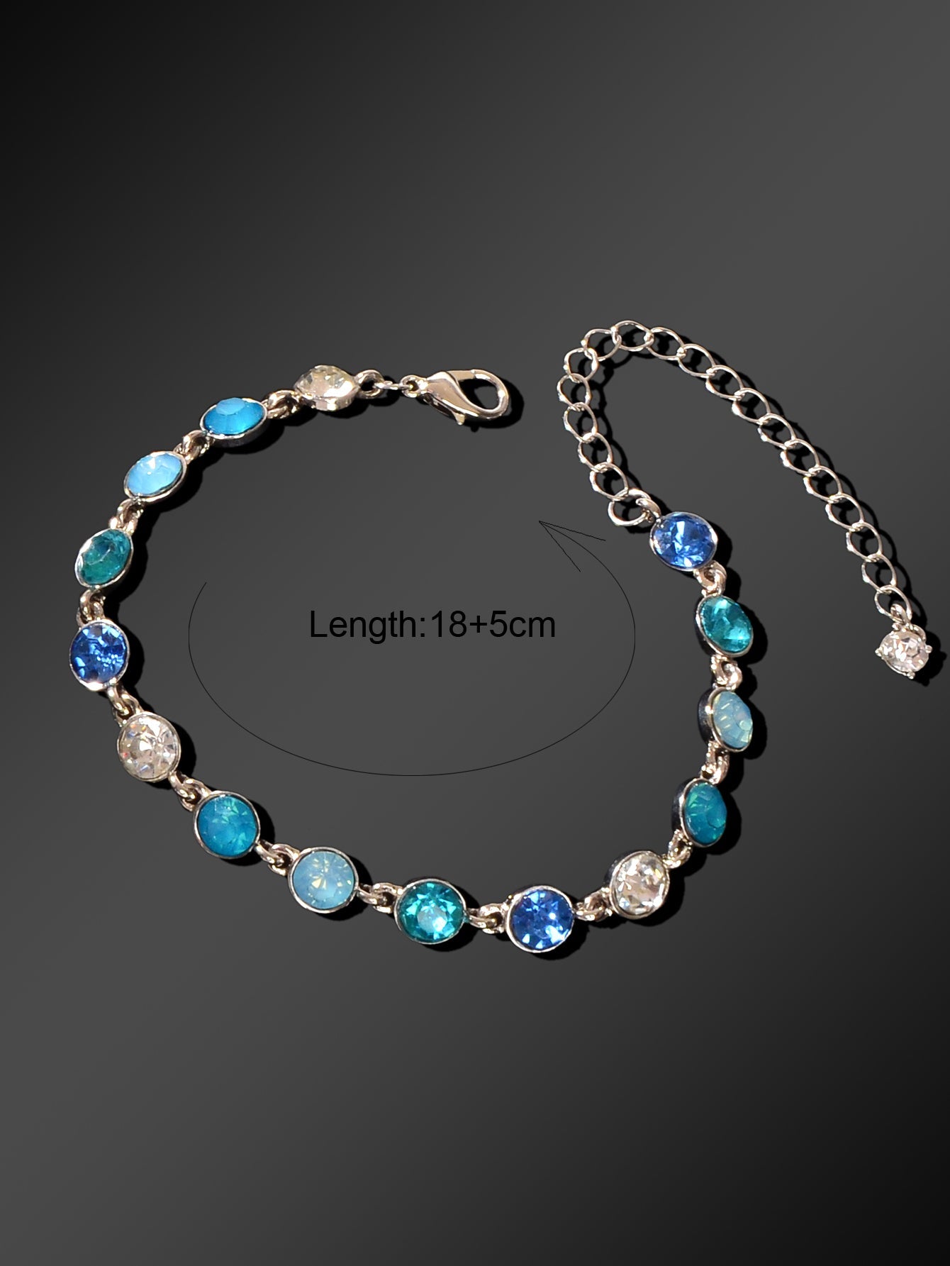 Luxury Blue Transparent Big Cubic Zirconia Bracelet Wedding Engagement Jewellery-2