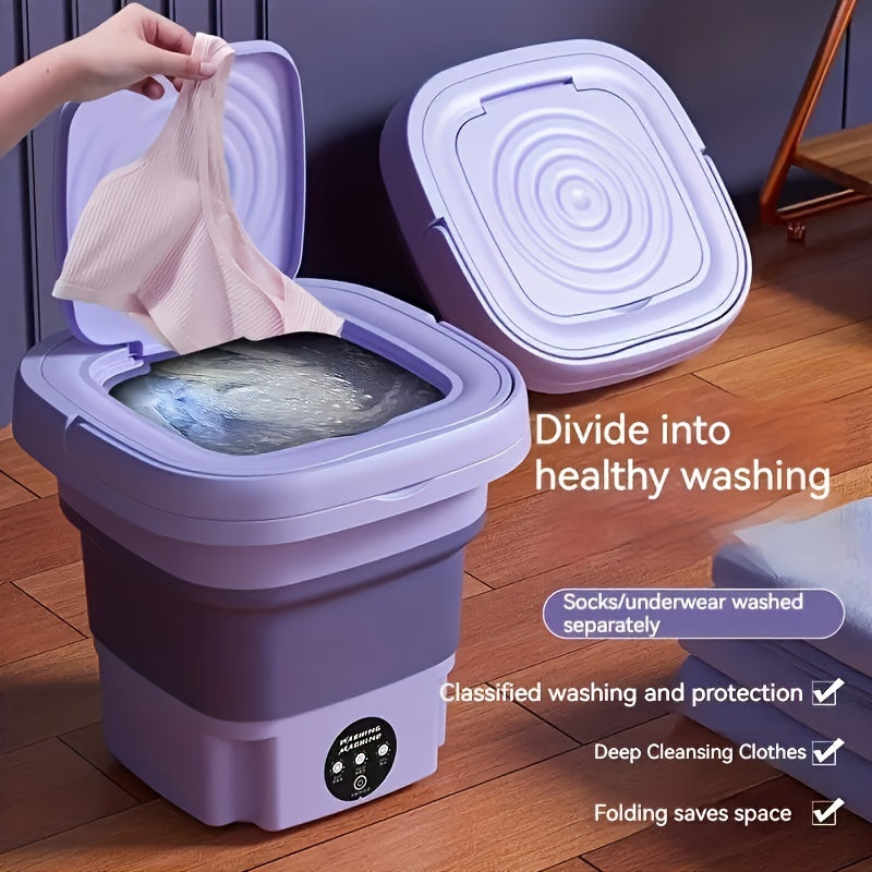 NNETM Collapsible Mini Washing Machine 8L for Travel & Home-2