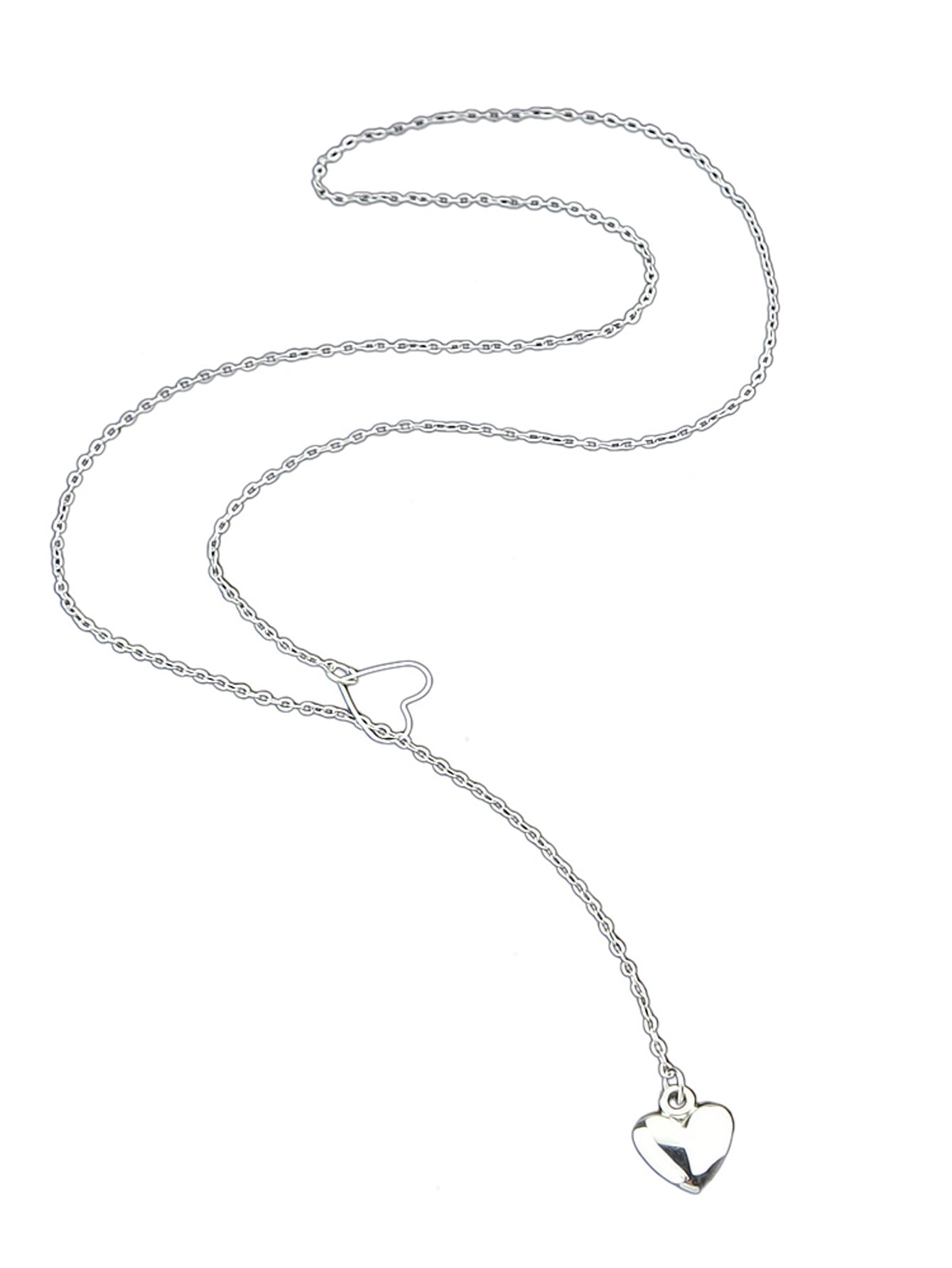 Minimalist Gold Chain Heart Lock Y Lariat Necklace Trendy Women Teens Jewellery-5