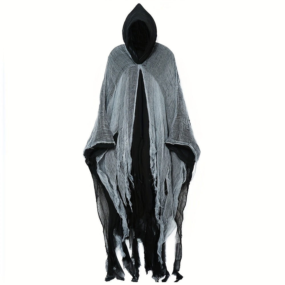 NNETM Skeleton Halloween Cloak with Hood-0