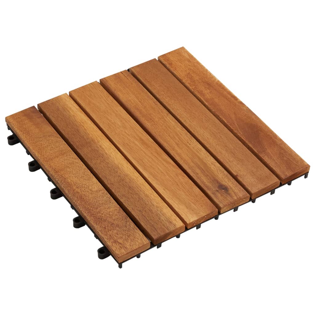 NNEVL 10 pcs Acacia Decking Tiles 30 x 30 cm Vertical Pattern-0