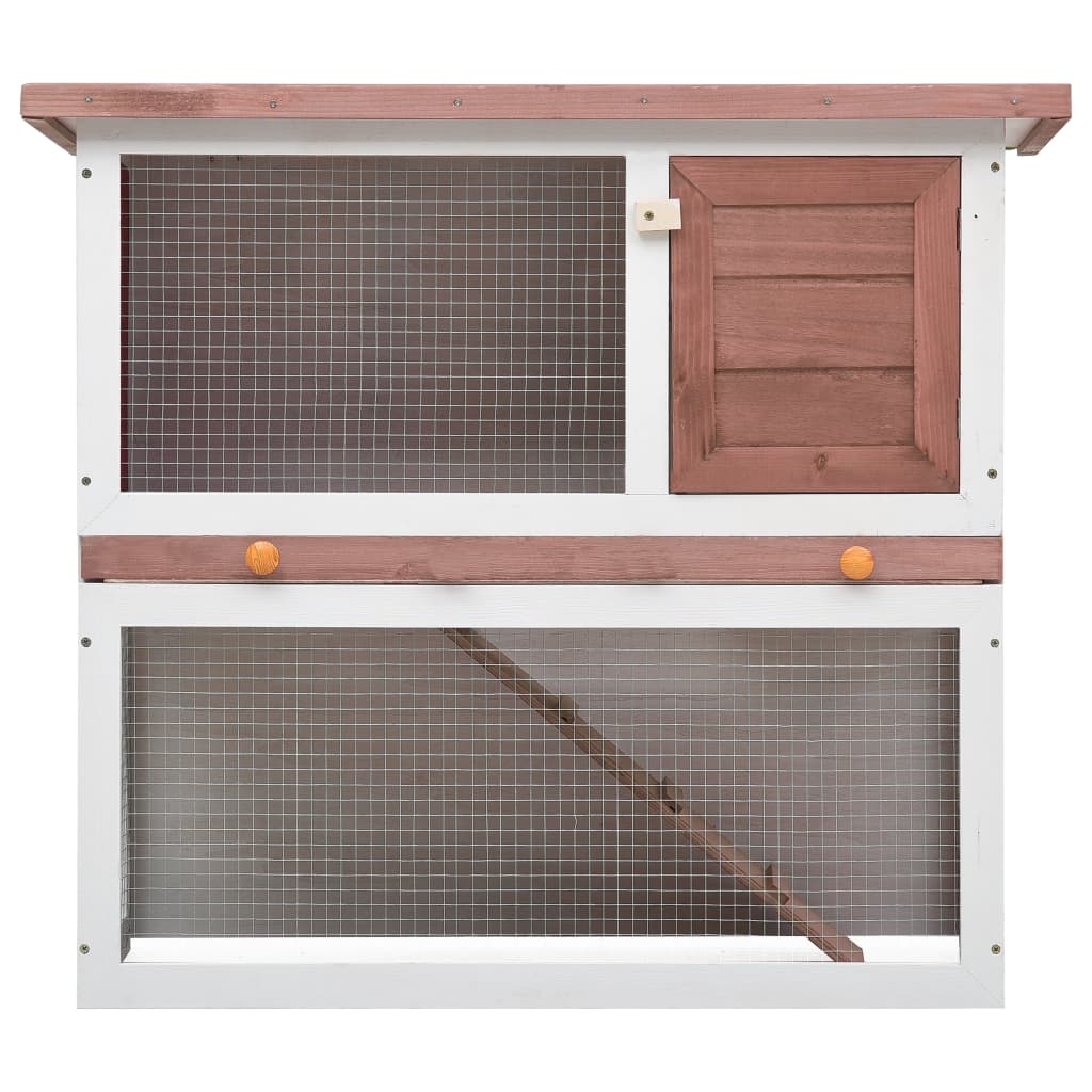 NNEVL Outdoor Rabbit Hutch 1 Door Brown Wood-2