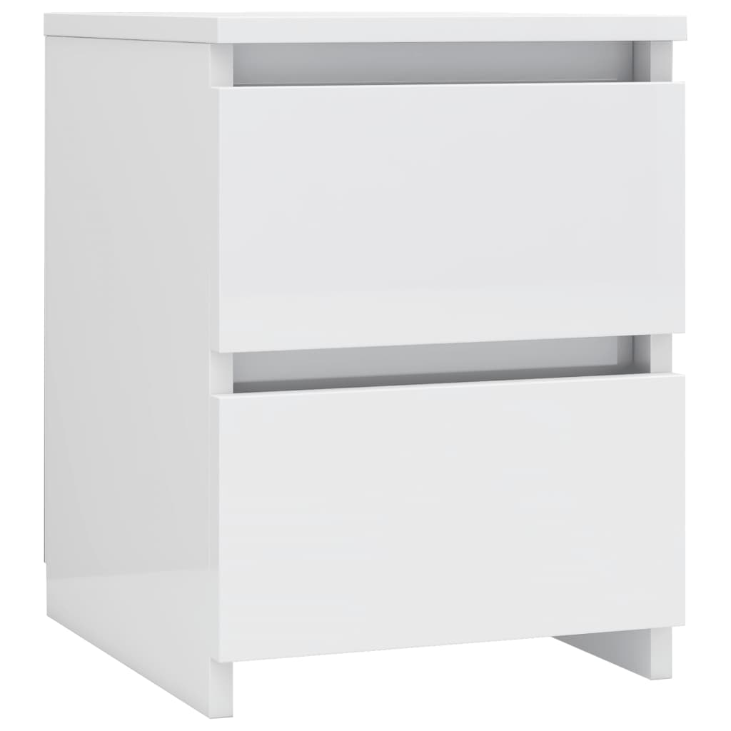 NNEVL Bedside Cabinets 2 pcs High Gloss White 30x30x40 cm Engineered Wood-3
