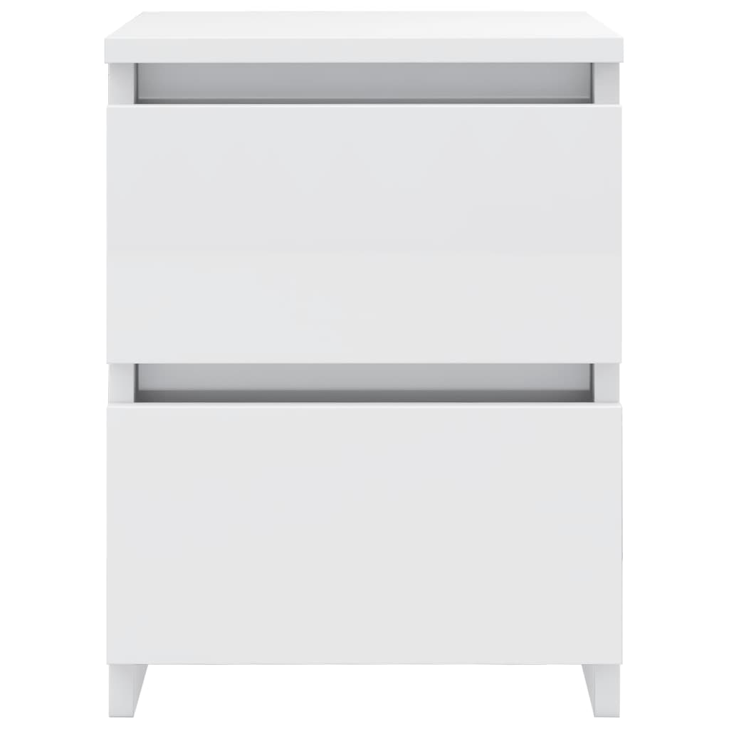 NNEVL Bedside Cabinets 2 pcs High Gloss White 30x30x40 cm Engineered Wood-4