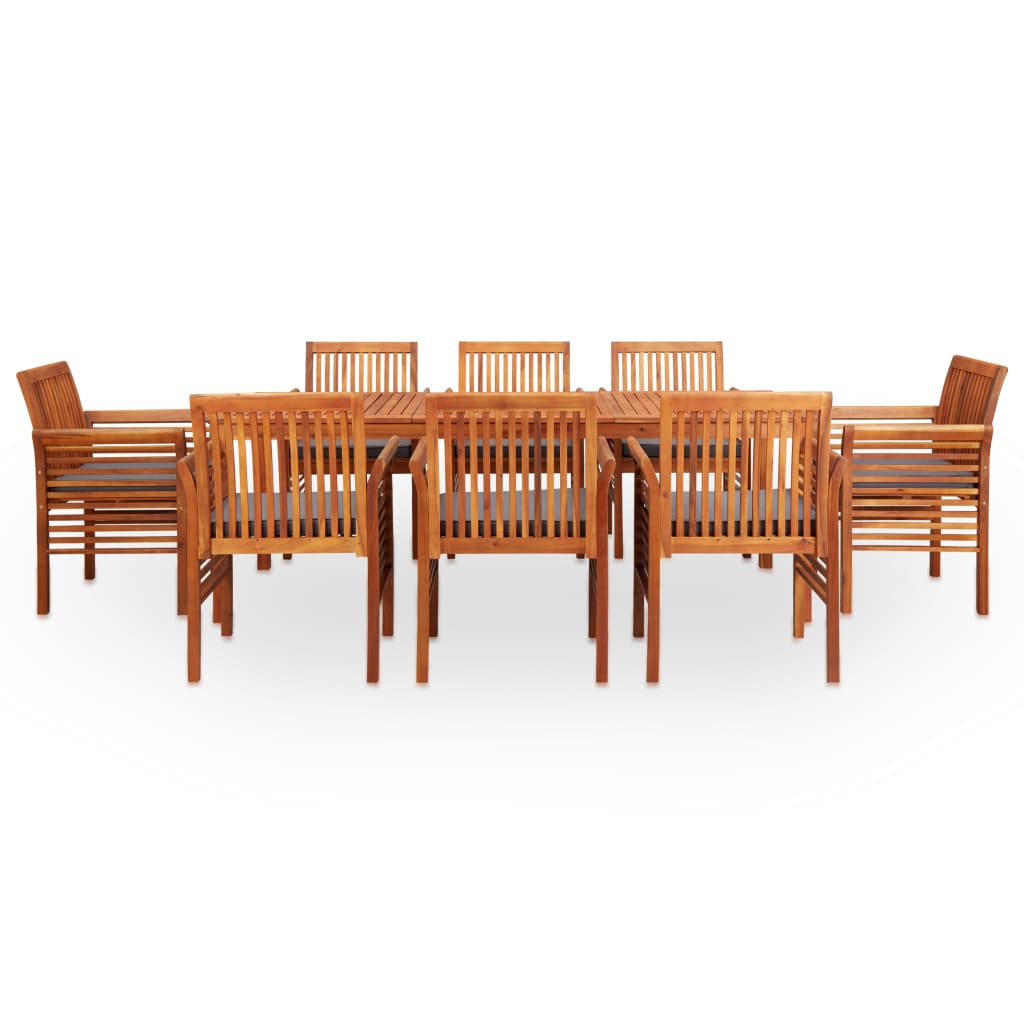 NNEVL 9 Piece Outdoor Dining Set with Cushions Solid Wood Acacia-1