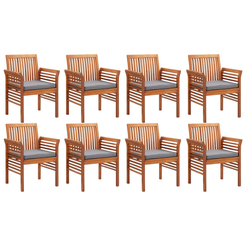 NNEVL 9 Piece Outdoor Dining Set with Cushions Solid Wood Acacia-3