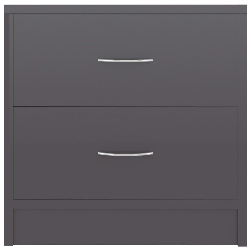 NNEVL Bedside Cabinets 2 pcs High Gloss Grey 40x30x40 cm Chipboard-4