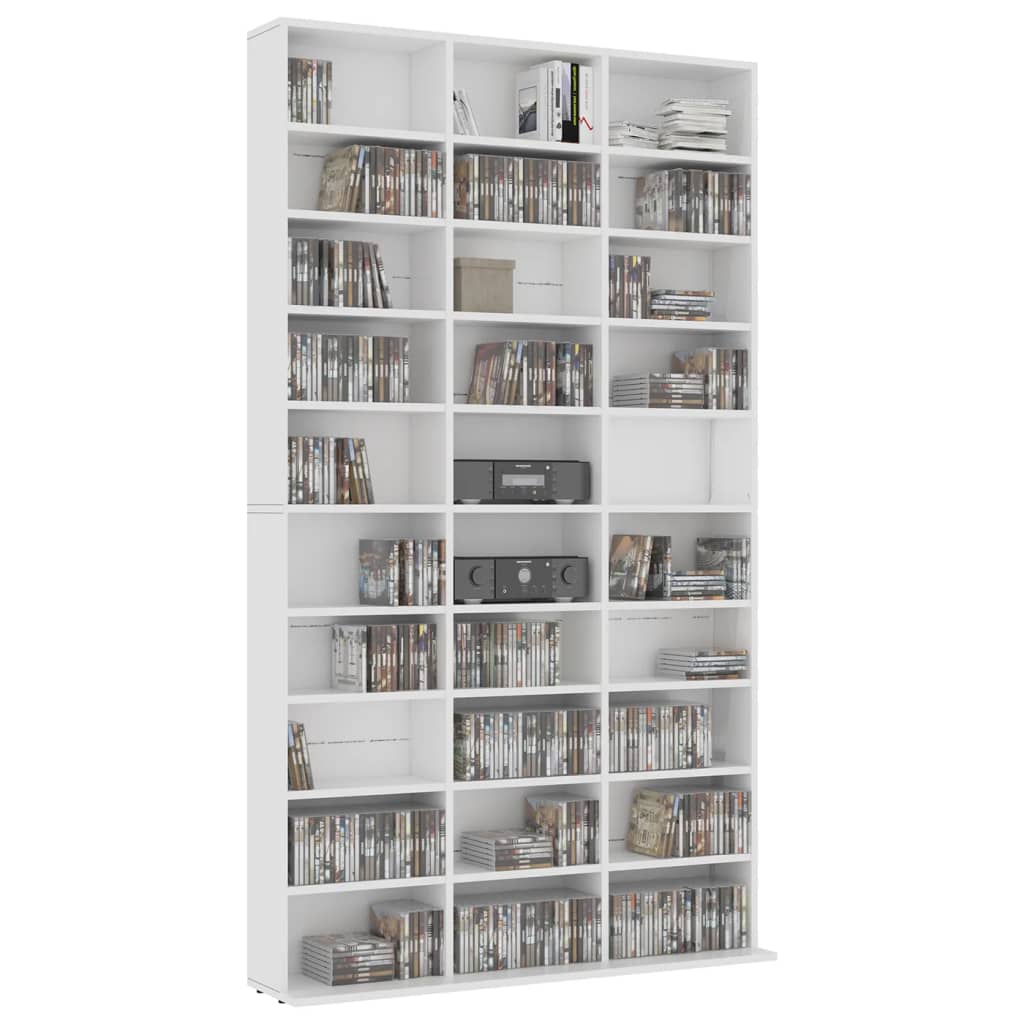 NNEVL CD Cabinet White 102x16x177.5 cm Engineered Wood-2