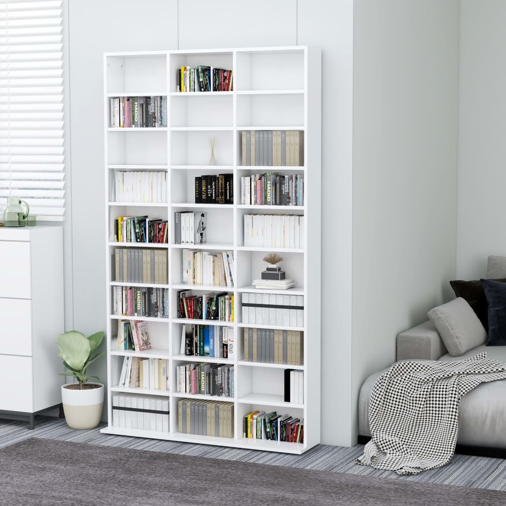 NNEVL CD Cabinet White 102x16x177.5 cm Engineered Wood-0