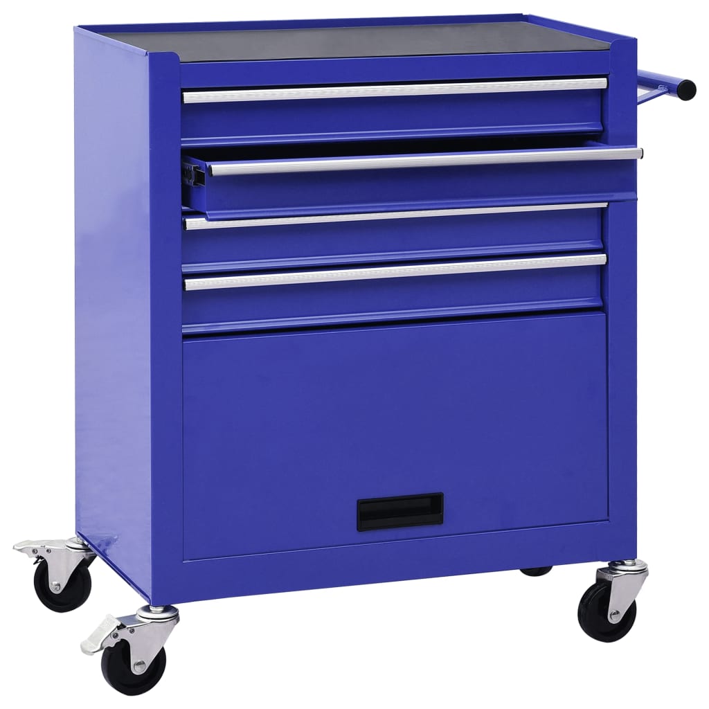 NNEVL Tool Trolley with 4 Drawers Steel Blue-1