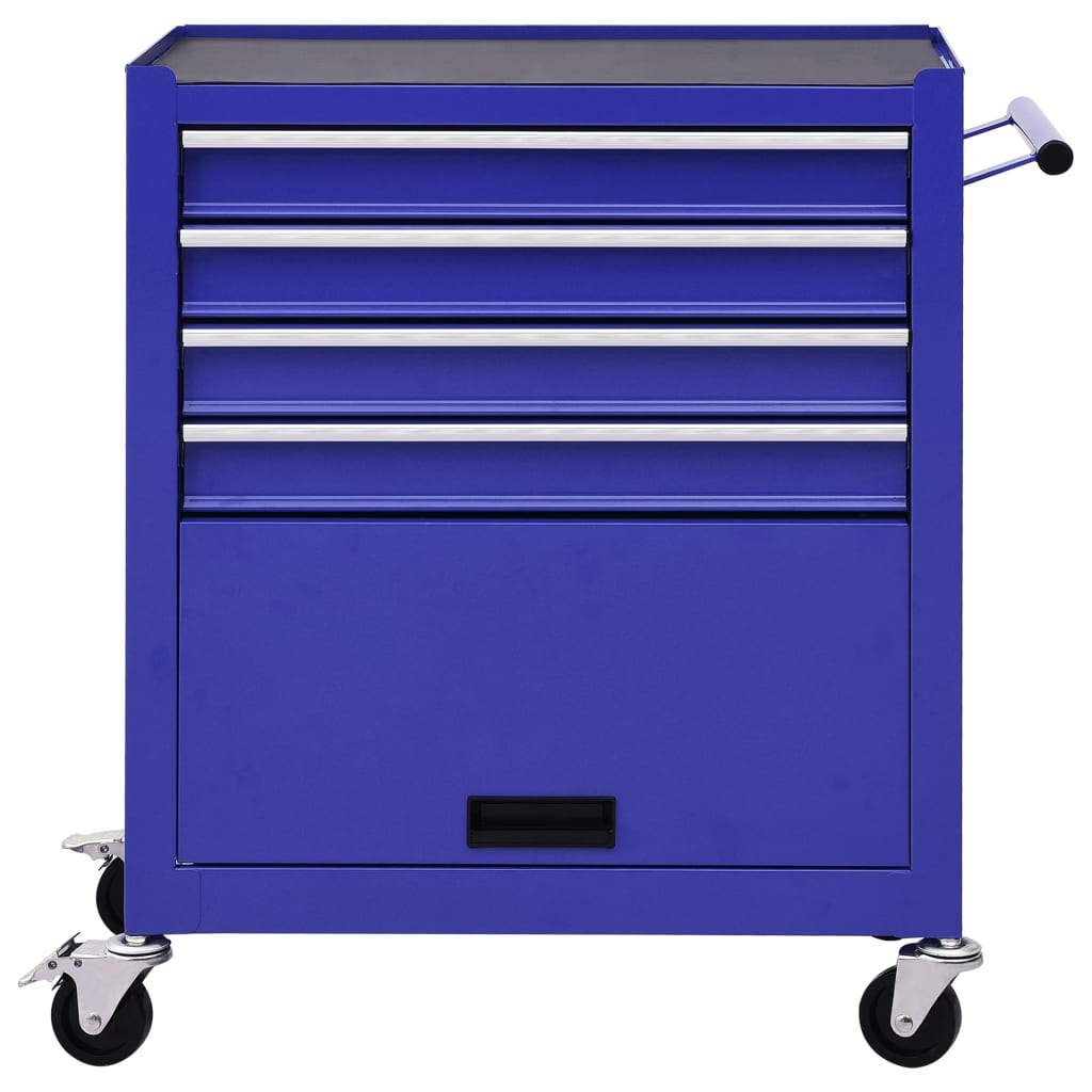NNEVL Tool Trolley with 4 Drawers Steel Blue-2