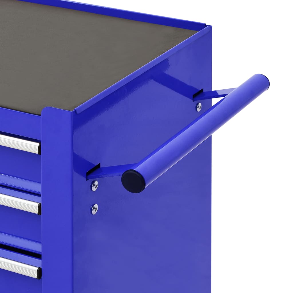 NNEVL Tool Trolley with 4 Drawers Steel Blue-4