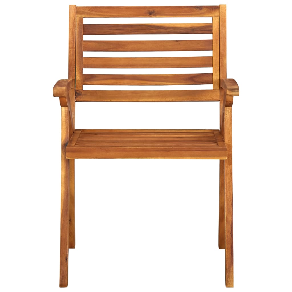 NNEVL Garden Chairs 3 pcs Solid Acacia Wood-1