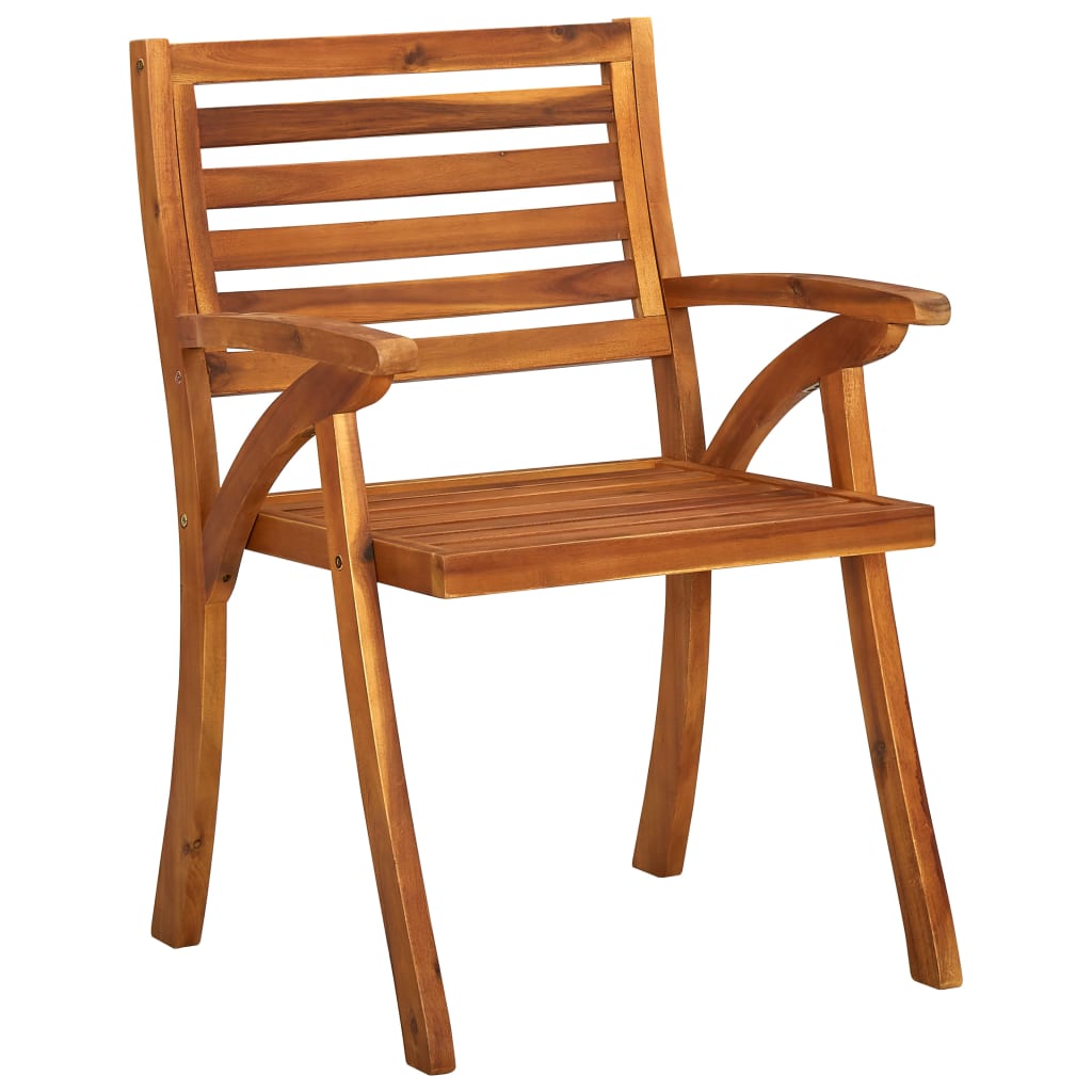 NNEVL Garden Chairs 3 pcs Solid Acacia Wood-2