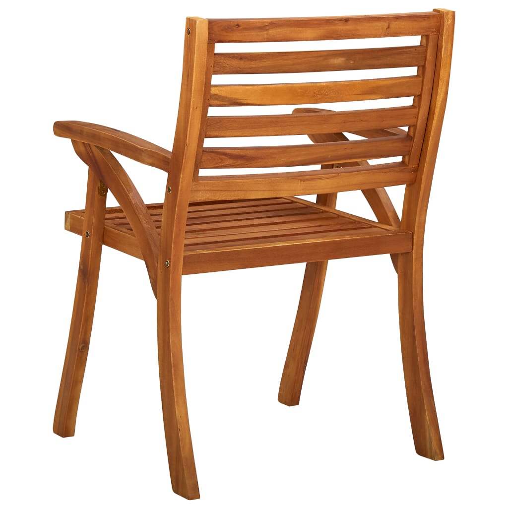 NNEVL Garden Chairs 3 pcs Solid Acacia Wood-4