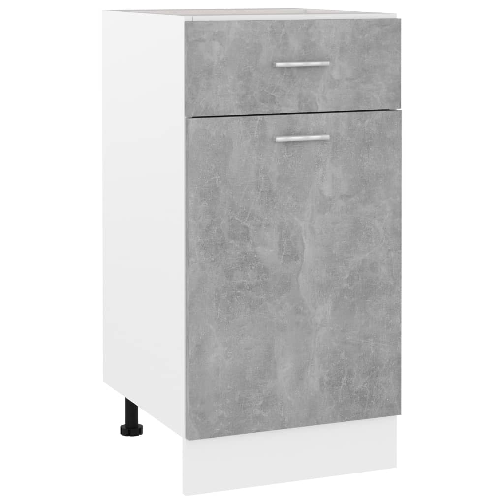 NNEVL Drawer Bottom Cabinet Concrete Grey 40x46x81.5 cm Chipboard-0