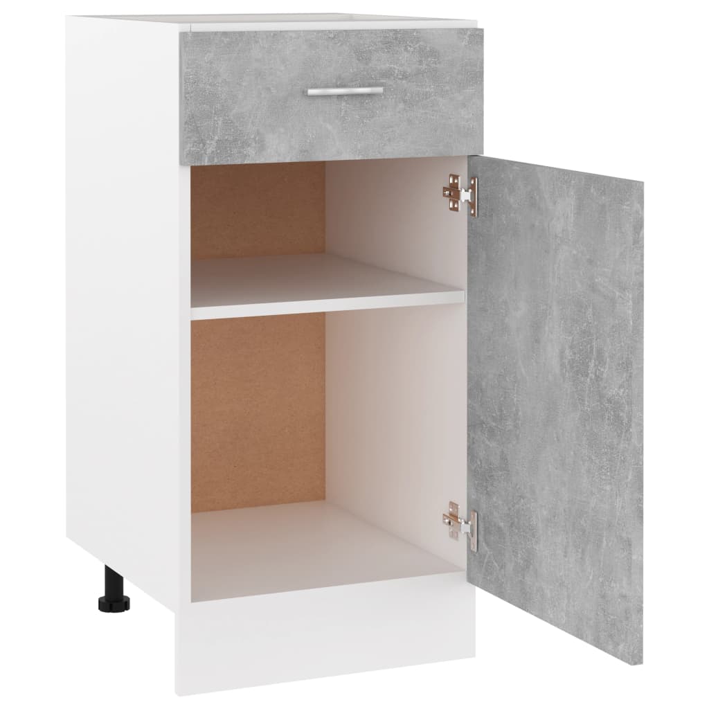 NNEVL Drawer Bottom Cabinet Concrete Grey 40x46x81.5 cm Chipboard-4