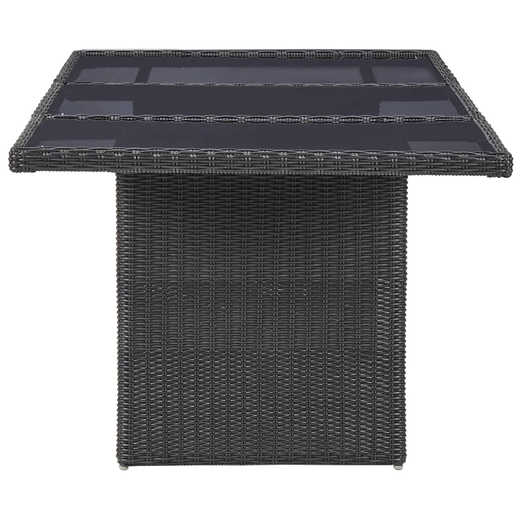 NNEVL 11 Piece Outdoor Dining Set Poly Rattan Black-2