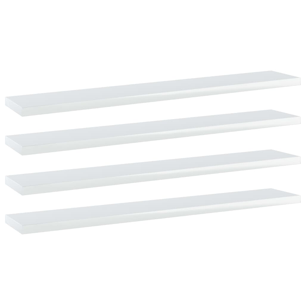 NNEVL Bookshelf Boards 4 pcs High Gloss White 60x10x1.5 cm Chipboard-0