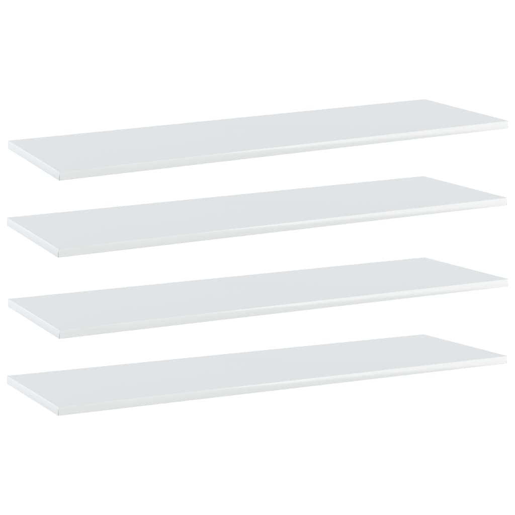 NNEVL Bookshelf Boards 4 pcs High Gloss White 100x30x1.5 cm Chipboard-0