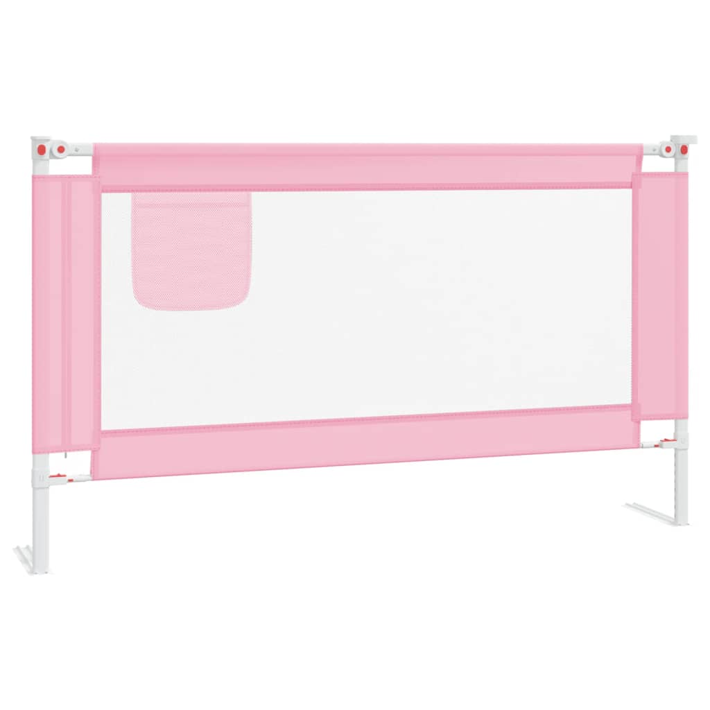 NNEVL Toddler Safety Bed Rail Pink 140x25 cm Fabric-1