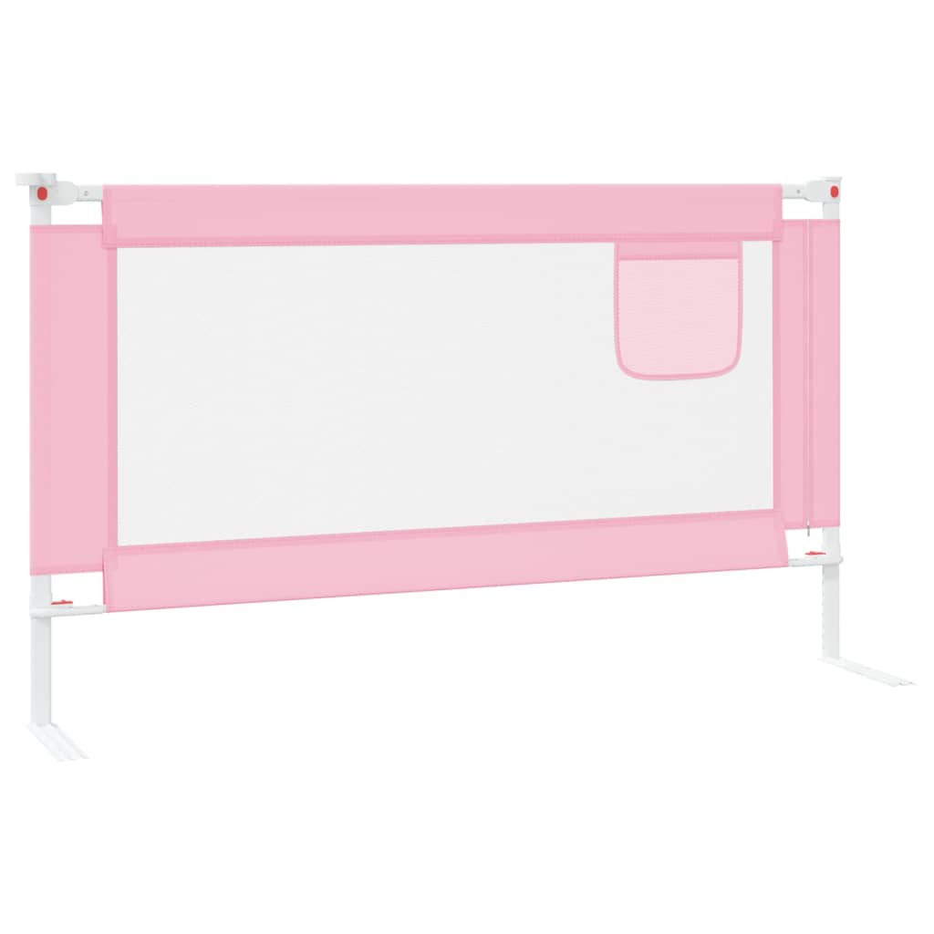 NNEVL Toddler Safety Bed Rail Pink 140x25 cm Fabric-3