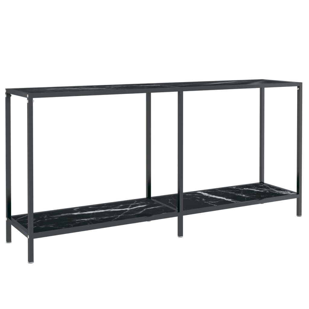 NNEVL Console Table Black 160x35x75.5 cm Tempered Glass-1