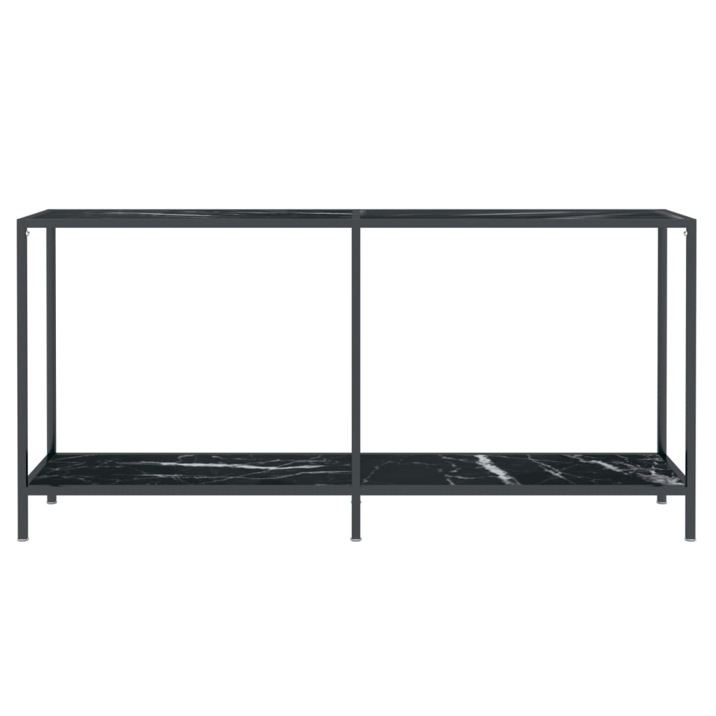 NNEVL Console Table Black 160x35x75.5 cm Tempered Glass-2