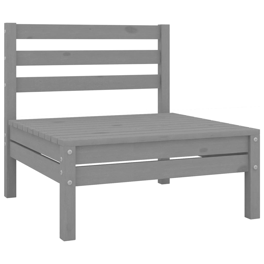 NNEVL 12 Piece Garden Lounge Set Solid Pinewood Grey-2