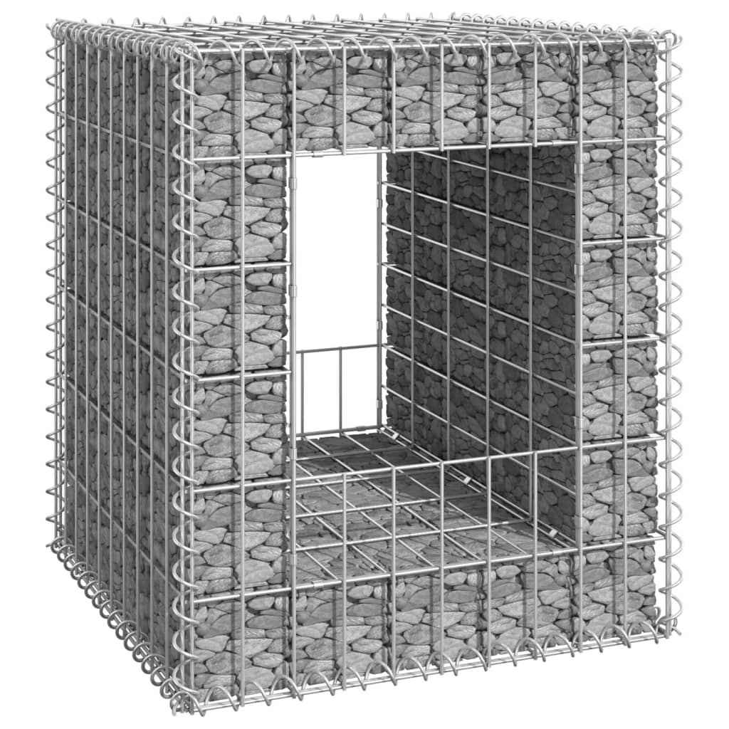 NNEVL Gabion Basket Post 50x50x60 cm Iron-0