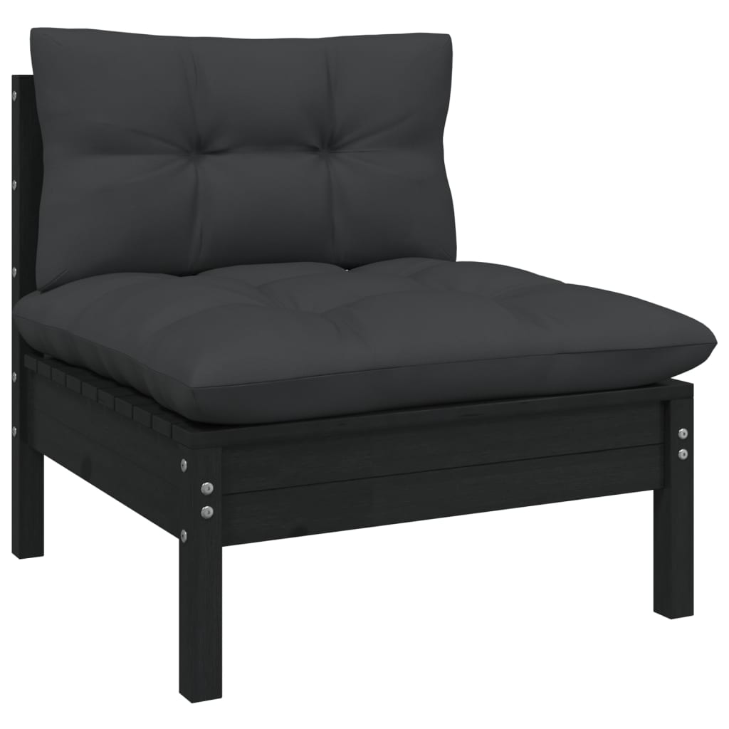 NNEVL 13 Piece Garden Lounge Set with Anthracite Cushions Pinewood-2