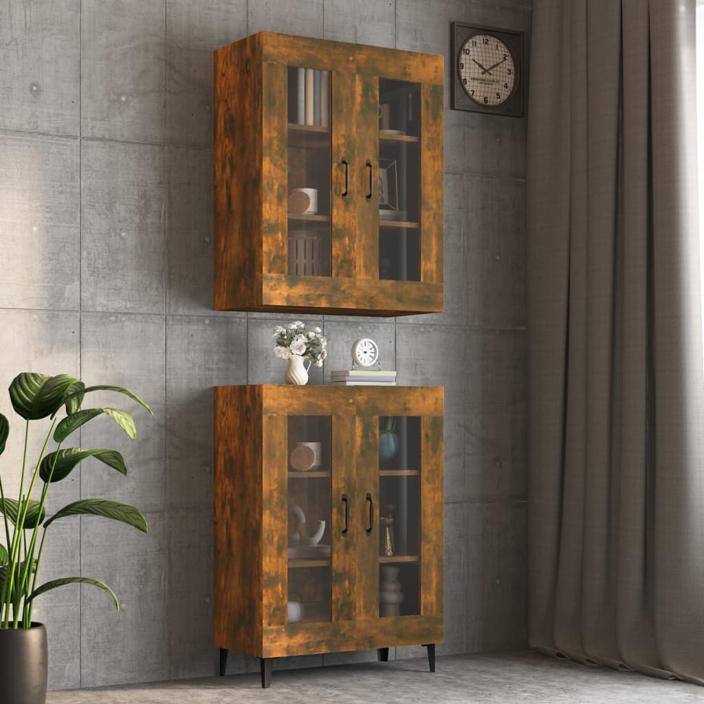 NNEVL Hanging Wall Cabinet Smoked Oak 69.5x34x90 cm-0