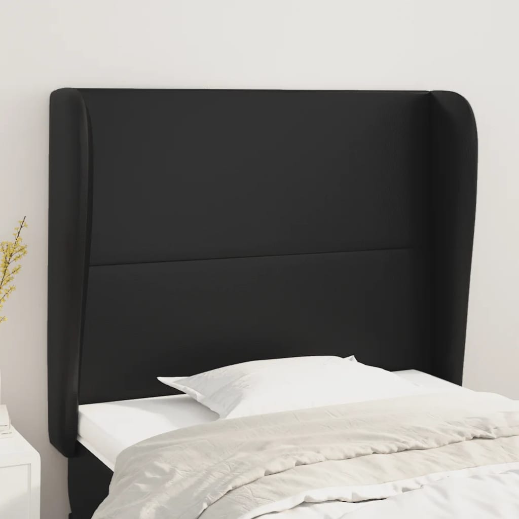NNEVL Headboard with Ears Black 103 cm Faux Leather-0