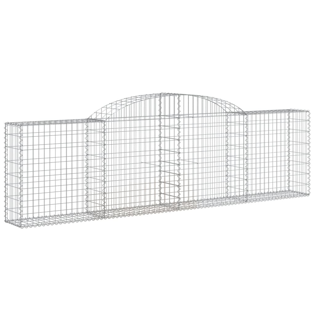 NNEVL Arched Gabion Baskets 4 pcs 300x30x80/100 cm Galvanised Iron-2