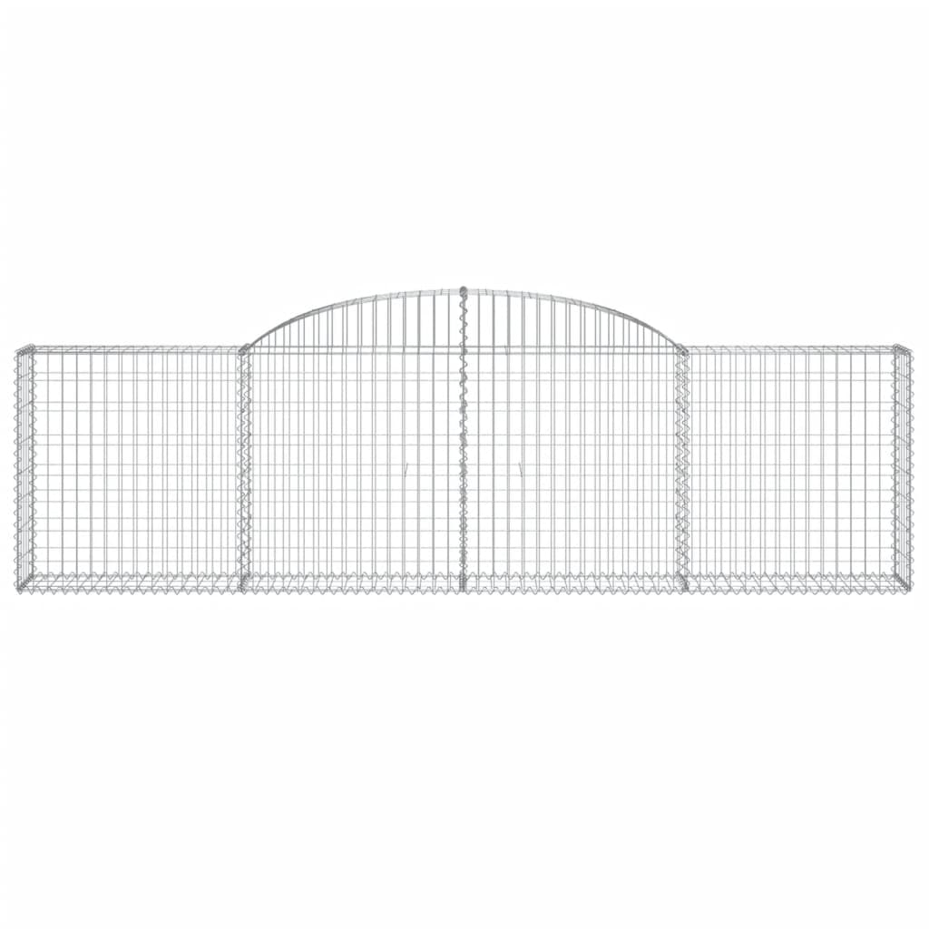 NNEVL Arched Gabion Baskets 4 pcs 300x30x80/100 cm Galvanised Iron-3
