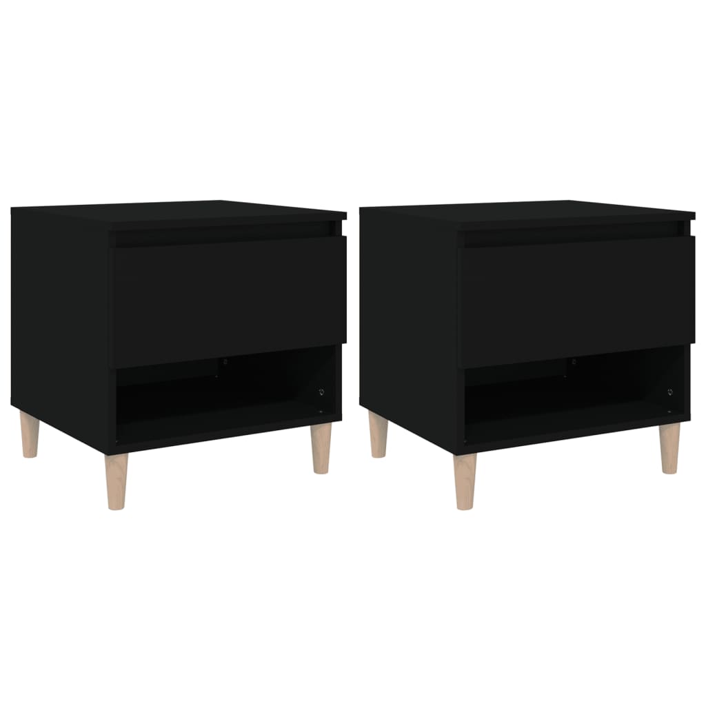 NNEVL Bedside Tables 2 pcs Black 50x46x50 cm Engineered Wood-1